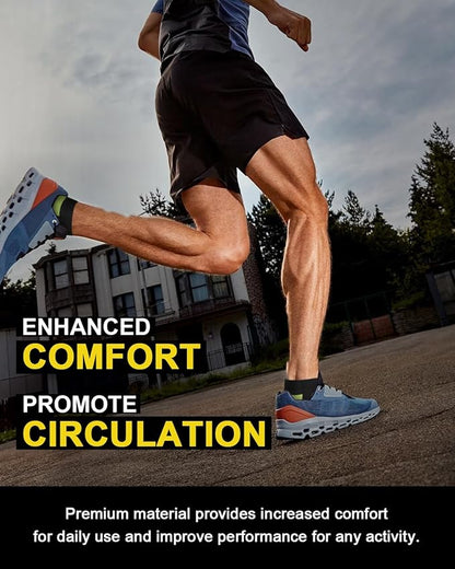 5 Pairs Copper Compression Socks for Women & Men - Ankle Plantar Fasciitis Arch Support Running Socks for Athletic