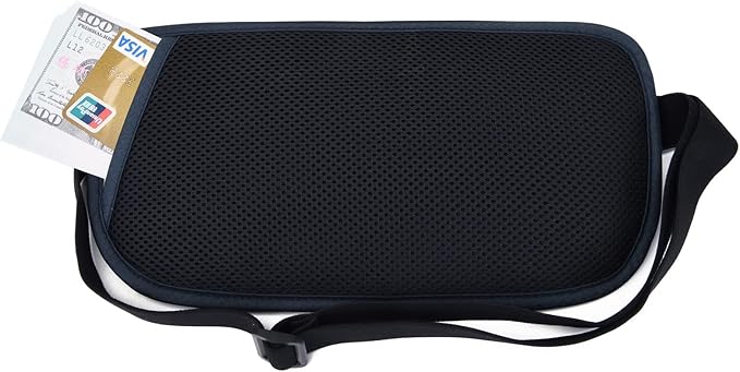 RFID Blocking Money Belt for Men Women, Slim Fanny Pack For Travel，Running,Conceal Waist Wallet For Passport Holder,Phone,Cash(Dark Blue)