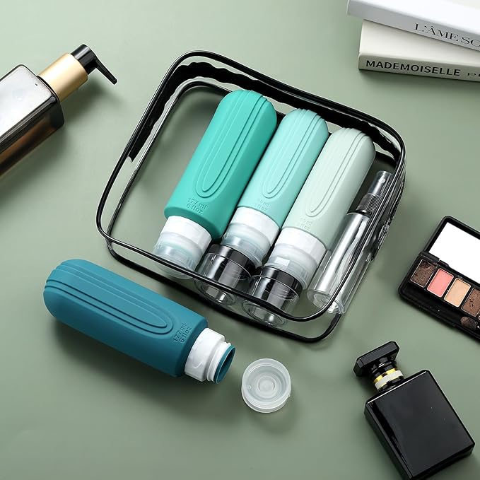 16 Pack Travel Bottles for Toiletries, Oversize 6oz Silicone Travel Containers, Leak Proof Refillable Liquid Shampoo And Conditioner Travel Essentials