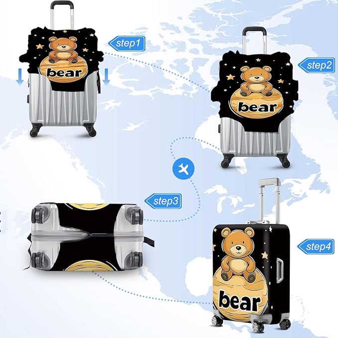 ANNA QUEEN Travel Luggage Cover Suitcase Protector Suitcase Cover Anti-Scratch,Stretchable Bag Cover Washable Durable Polyester