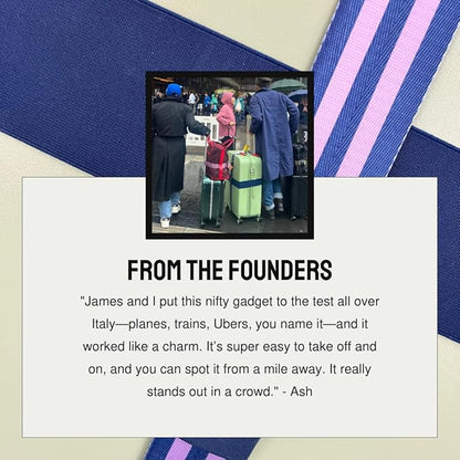 Cincha Travel Adjustable Luggage Strap, Fits Carry-On and Checked Bags, TSA Approved, Shark Tank Brand, Premium Travel Accessory (Navy)