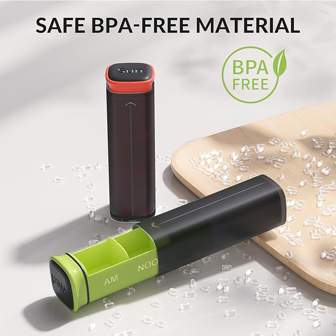 Weekly Pill Organizer 3X a Day, Detachable Pill Box 7 Day, Large 3 Times Daily Pill Case, Travel Pill Container Holder, Week Medication Dispenser Pillbox for Vitamin Supplement Medicine, Black