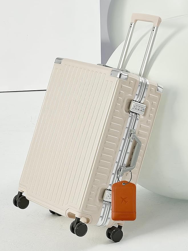 TopMade Smart Luggage Tag with Find My, Premium Leather Luggage Tags for Suitcase, Travel Bags, Backpacks, Anti-Lost Suitcase Tag Tracker for Travel with Privacy Name Card, Rechargeable