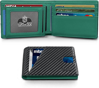 Zitahli Wallet for Men Slim 11 Credit Card Holder RFID Blocking Small Men's Wallet Bifold Minimalist Front Pocket With Mens Gifts Box