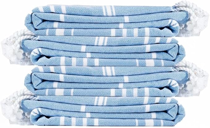 Cotton Turkish Beach Towel with Towels Oversized 36"x72" Pool Absorbent Extra Large Quick Dry Sand Travel Towel (Azure Bliss, 4 Pack)