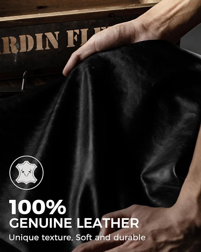 LORZOR Passport Holder for Travel: Full Grain Leather Passport Cover with Airtag Holder Magnetic Buckle for Men - RFID Blocking Bifold Wallet for Air Ticket Card Cash Coin (Black)