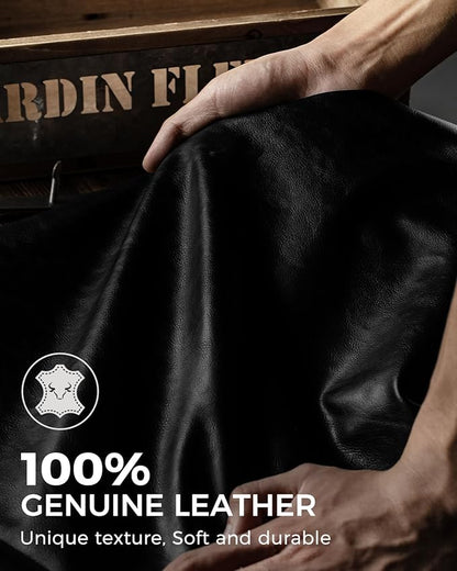 LORZOR Passport Holder for Travel: Full Grain Leather Passport Cover with Airtag Holder Magnetic Buckle for Men - RFID Blocking Bifold Wallet for Air Ticket Card Cash Coin (Black)