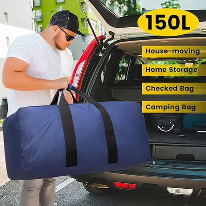 Vorspack Extra Large Duffle Bag for Travel - 150L Duffel Bag for Men Gear Bag for Storage Foldable Weekender Bag for Overnight Camping - Blue
