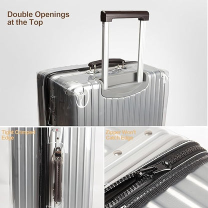 No Disassembly Suitcase Covers for Luggage - 24 Inch Heavy Duty Clear Luggage Cover Protector, Transparent PVC Luggage Protector Suitcase Cover