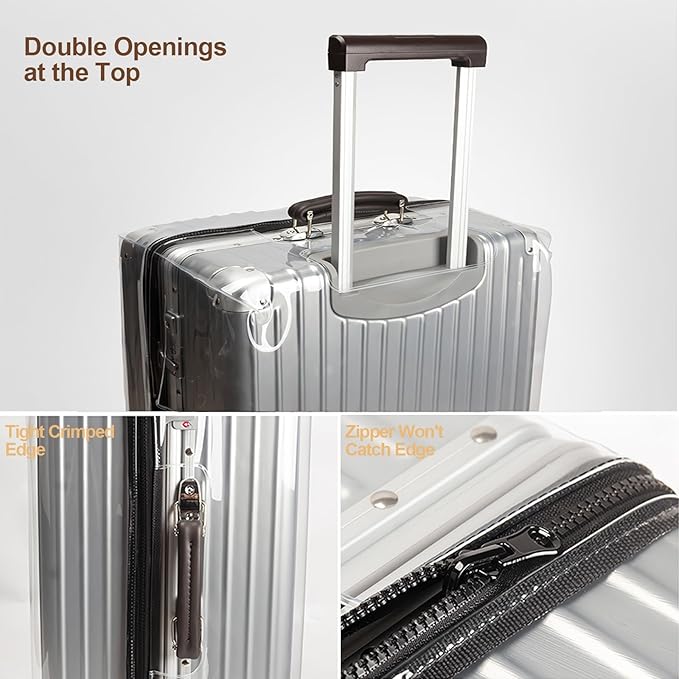 No Disassembly Suitcase Covers for Luggage - 30 Inch Heavy Duty Clear Luggage Cover Protector, Transparent PVC Luggage Protector Suitcase Cover