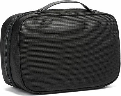 TUMI Alpha Split Travel Kit - Compact Toiletry Bag for Men & Women - Features Removable Leather Handle & 3 Zip Pockets - Black