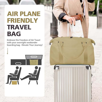 Travel Duffle Bag, Waterproof Weekender Bag Carry On Tote Bags for Women, Travel Essentials Sport Gym Bag for Men, Hospital Bag for Labor and Delivery, Overnight Bag Luggage Bag with Trolley Sleeve