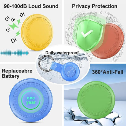Air Tracker Tags-4 Pack Android or iOS, Apple & Android Tracker Tags, Bluetooth Tracker Smart Tag Works with Apple Find My and Google'S Find Hub App, Key Locator Wallet Finder with Sound