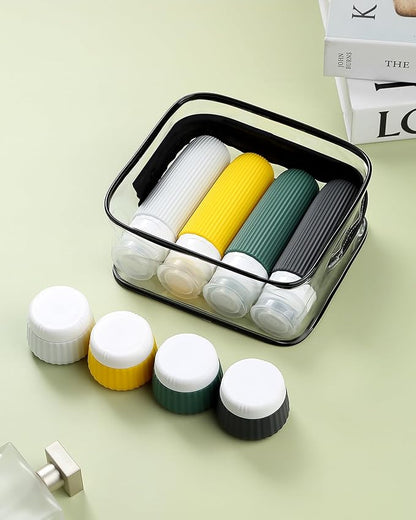 Travel Bottles for Toiletries 8 Pack, TSA Approved 3 oz Travel Containers with Clear Bag, Leak Proof Silicone Squeezable Essentials Jars