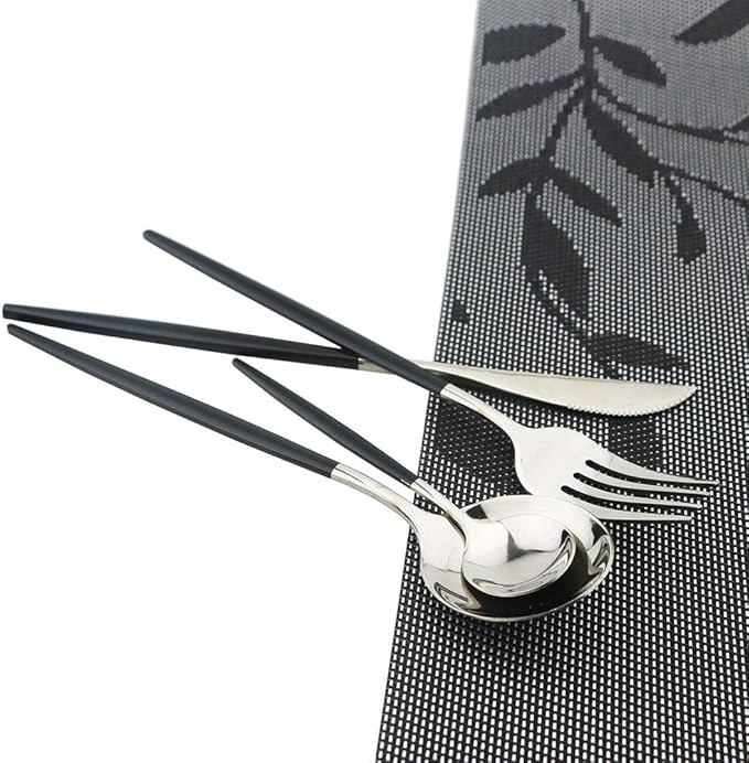 JASHII 30-Piece Stainless Steel Satin Finish Flatware Set, Mirror Polished Tableware Cutlery for Home and Restaurant, Dishwasher Safe