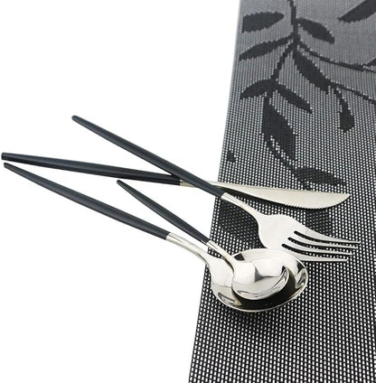 JASHII 30-Piece Stainless Steel Satin Finish Flatware Set, Mirror Polished Tableware Cutlery for Home and Restaurant, Dishwasher Safe