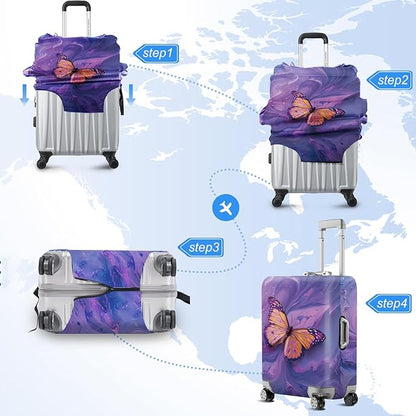ANNA QUEEN Travel Luggage Cover Suitcase Protector Suitcase Cover Anti-Scratch,Stretchable Bag Cover Washable Durable Polyester