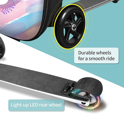 ALVOD Scooter Suitcase for Kids - Scooter Luggage for Kids Lightweight Suitcases with LED Light Wheels