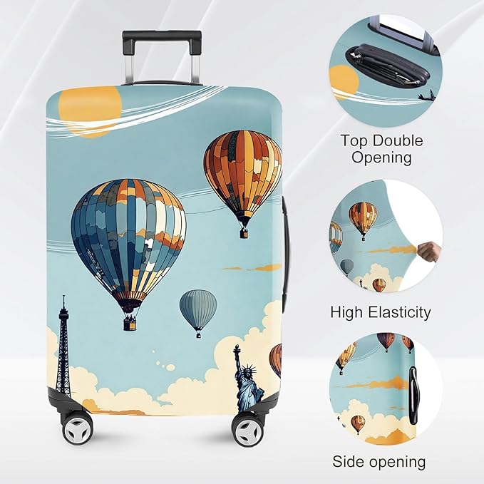 ANNA QUEEN Travel Luggage Cover Suitcase Protector Suitcase Cover Anti-Scratch,Stretchable Bag Cover Washable Durable Polyester with Elastic Hem with Zipper Closure