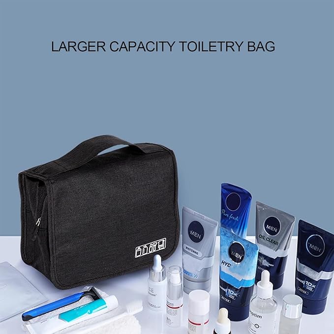 Hanging Toiletry Bag for Cruise Ships, Black Waterproof Wall‑Mounted Cruise Bathroom Organizer, Portable Makeup Case with Magnetic Hook for Women, Men,Cruise Essentials (1, Grey)