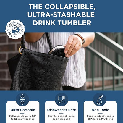 HYDAWAY Getaway Bundle - 25oz Collapsible Water Bottle and 16oz Collapsible Insulated Tumbler - BPA-Free, Leak-Resistant, Reusable Drinkware Set for Travel, Hiking, and Daily Commutes