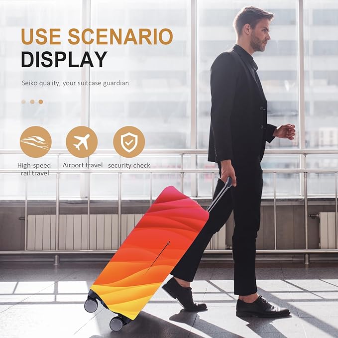 Travel Luggage Cover - Scratch-Resistant Fit 19-31 Inch Suitcase Protector, Not Included (F-S-005, S(19-21 inch))