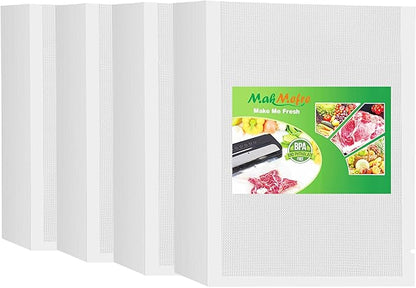 MakMeFre 400 Pint Size 6" x 10" Vacuum Sealer Bags with BPA Free and Heavy Duty,Great for Food Storage Vaccume Sealer PreCut Bag