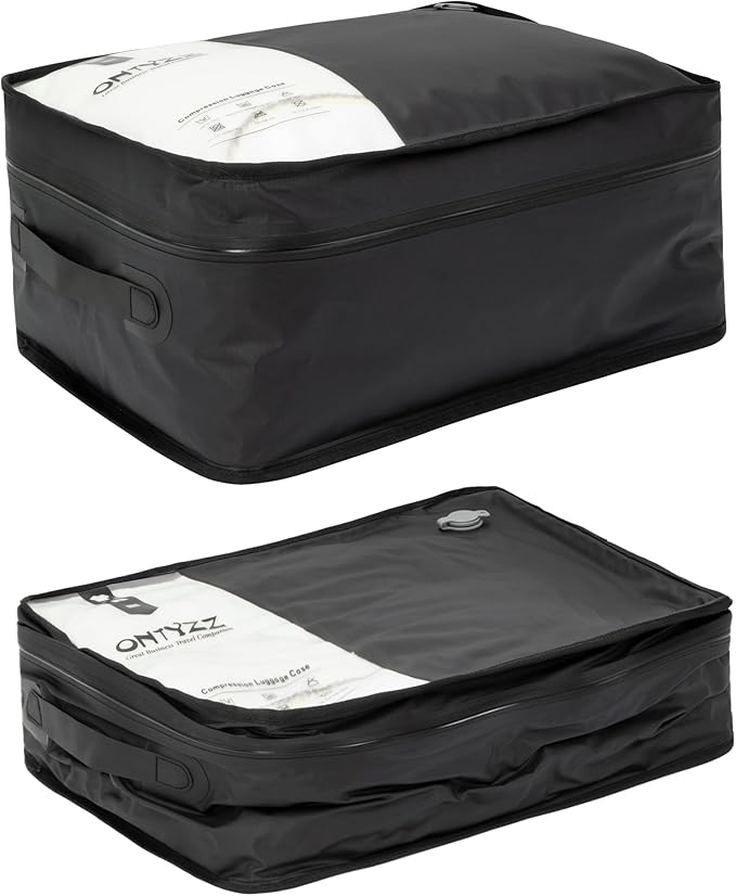 ONTYZZ Vacuum Compression Bag 20 inch Space Saver Bags Travel Case with IP67 Waterproof Zipper for Business Trip, One Bag Black