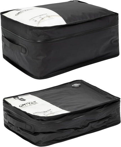 ONTYZZ Vacuum Compression Bag 20 inch Space Saver Bags Travel Case with IP67 Waterproof Zipper for Business Trip, One Bag Black