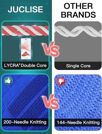 Mens Bamboo Viscose Crew Compression Running Socks Athletic Hiking Cushioned Wicking Anti-Blister Seamless