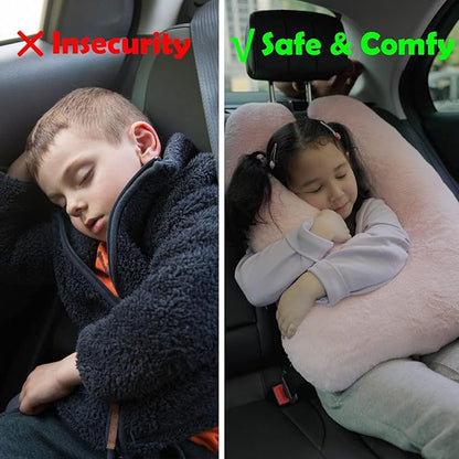Car Pillow - Soft Adult and Child Car Sleeping Neck Head Support H-Shape Travel Pillow Cushion Car Seat Safety