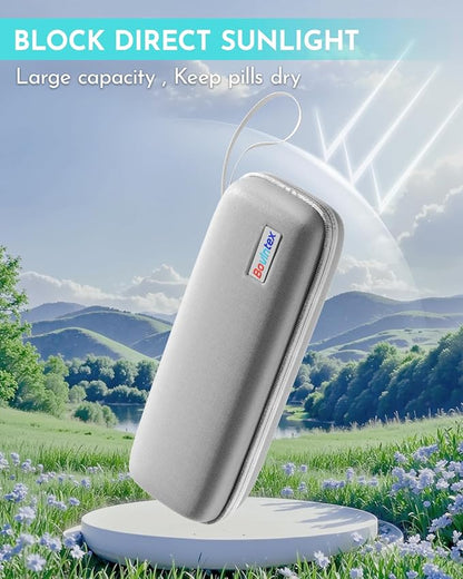 Weekly Pill Organizer 2 Times a Day, 7 Day Travel Medicine Pill Organizer with Moisture-Proof Silicone Lid, AM PM Daily Pill Bottle for Vitamins & Supplements, Pocket-Size Pill Case(Rainbow)