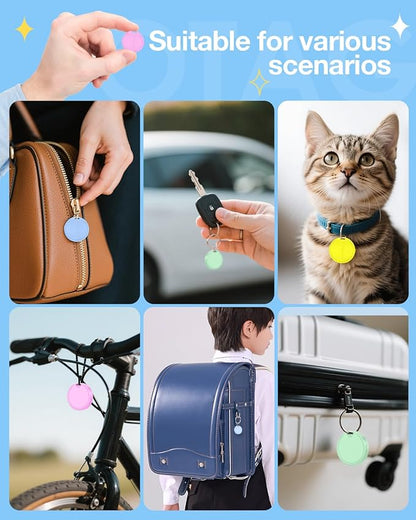 Air Tags for Android,Air Tags-4 Pack Android,Android Tracker Tags with 4 Case,2 Year Battery Life,Google Find Trackers for Google'S Find Hub App,IP65 Waterproof Luggage Tracker Android,4 Colour