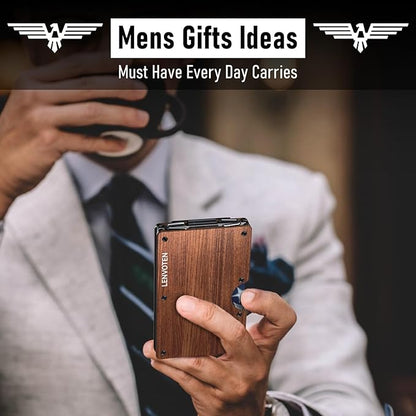 Minimalist Wallet for Men, Metal Wallet with Money Clip, Slim Compact Wallet, RFID Blocking Card Holder, Metal Aluminum Credit Card Holder, Holds up to 20 Cards