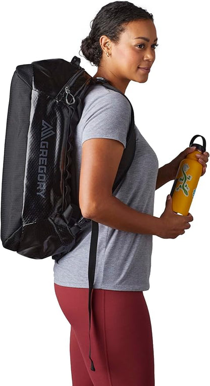 Gregory Alpaca 40L Water-Resistant Adventure Travel/Gear Organization Duffel Bag with Packing Cube Included, Obsidian Black