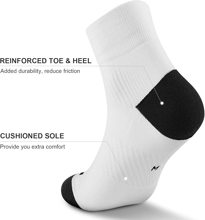 PAPLUS Ankle Compression Socks for Women 6 Pairs, Running Athletic Socks with Arch Support，Plantar Fasciitis Socks