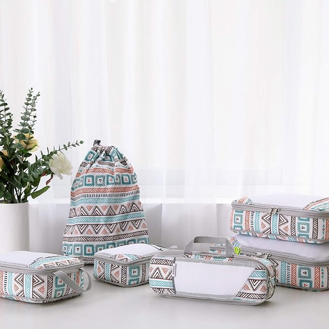 Compression Packing Cubes, Gonex Extensible Storage Mesh Bags Organizers