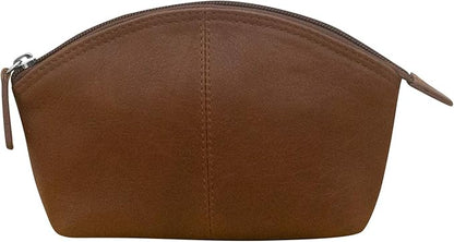 ili New York Genuine Leather Cosmetic Pouch – RFID Blocking, Leather Makeup Bag for Purse with Top Zip Closure & Interior Zip Pocket, Perfect as a Compact and Stylish Travel Cosmetic Bag