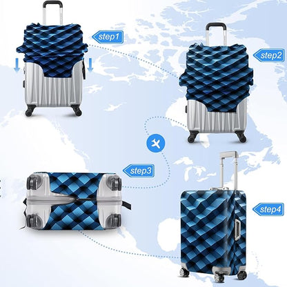 ANNA QUEEN Blue Travel Luggage Cover Suitcase Protector Suitcase Cover Anti-Scratch,Stretchable Fit for 18-32Inch Luggage,Travel Bag Cover Washable XL(fits 29-32Inch suitcase)