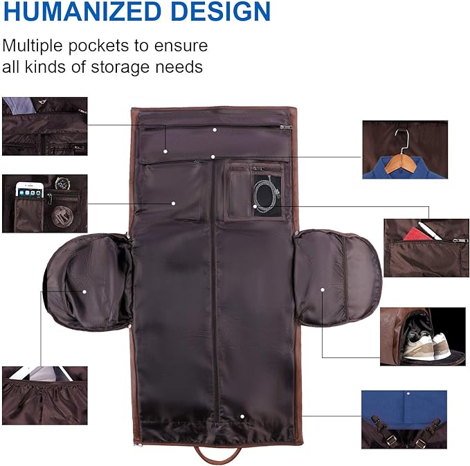 seyfocnia Convertible Travel Garment Bag,Carry on Garment Duffel Bag for Men Women - 2 in 1 Hanging Suitcase Suit Business Travel Bag