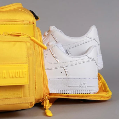 WOLFpak 20L Mini Duffle Bag for Gym & Travel | Waterproof Carry-On Weekender Bag with Shoe Compartment, Hard Bottom, and Tactical Molle System (Sherbet Mango)