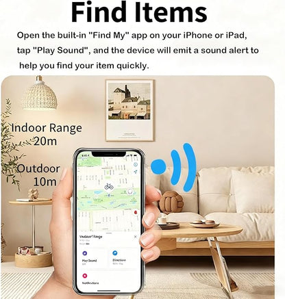 Mini Tracker, Bluetooth Item Finder for Find My, IP68 Waterproof, Precision Finding with Separation Alerts, Anti-Loss Tag for Keys, Luggage & Bags (2 Pack)