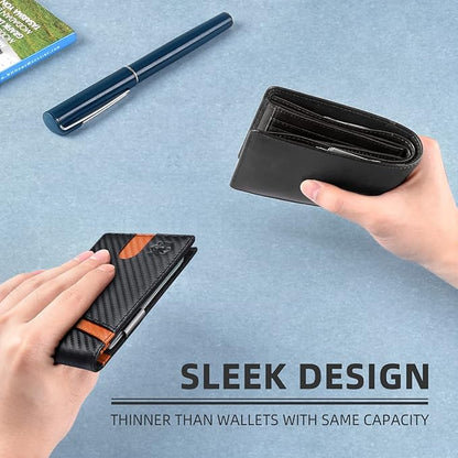 Zitahli Money Clip Wallets for Men,Slim Bifold Wallet 10-12 Cards, Mens Leather Wallet with ID Window,RFID Blocking Thin Minimalist Credit Card Holder,Gifts for Him