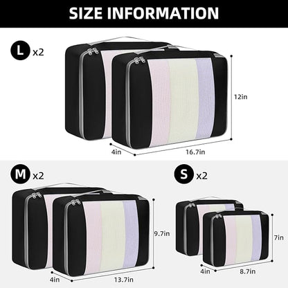 BAGAIL 6 Set/8 Set/10 Set Packing Cubes Various Sizes Packing Organizer for Travel Accessories Luggage Carry On Suitcase