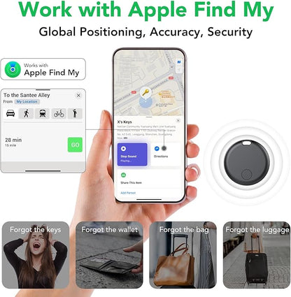 Air Tracker Tags-4 Pack: Smart Bluetooth Tracker, Item Finder Works with Apple Find My (iOS Only) App, Trakcer Tag Locator for Keys, Luggage, Satchel, weTag mini. (Not for Android Devices)
