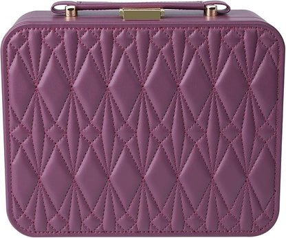 Travel Jewelry Case Organizer, Large Travel Jewelry Organizer, Travel Jewelry Box and Portable Travel Jewelry Case, Burgundy Red