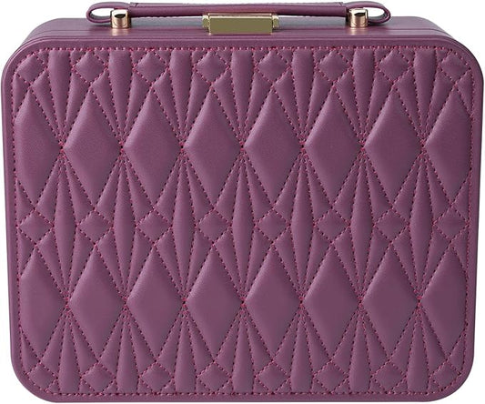 Travel Jewelry Case Organizer, Large Travel Jewelry Organizer, Travel Jewelry Box and Portable Travel Jewelry Case, Burgundy Red