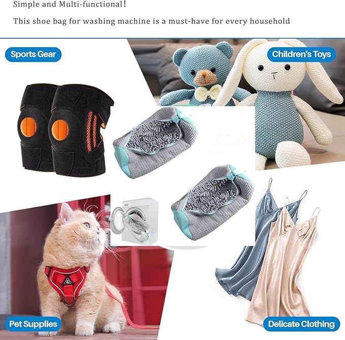 Shoe Laundry Bags for Washing Machine, 4 Pcs Shoe Washing Bag, Laundry Shoe Bag for Washer and Dryer, Reusable Shoe Washing Bags Shoe Washing Machine Bag (Grey-4Pcs)