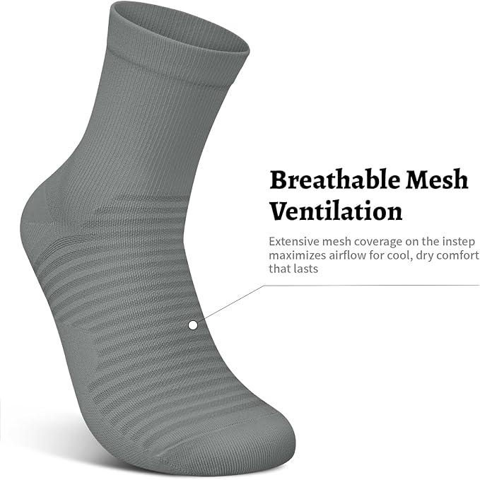 Compression Running Ankle Socks for Men and Women (6 Pairs), Quarter Athletic Socks for Running, Cycling, Golf, Work