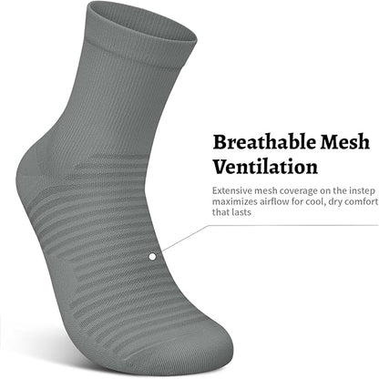 Compression Running Ankle Socks for Men and Women (6 Pairs), Quarter Athletic Socks for Running, Cycling, Golf, Work